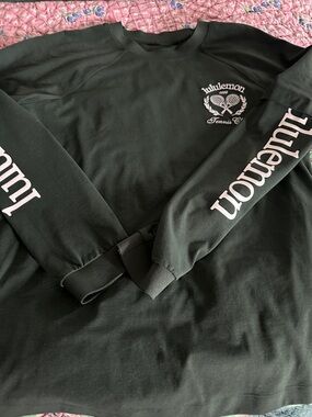 Lululemon Dark Green Tennis Crewneck with Logos sz. L?